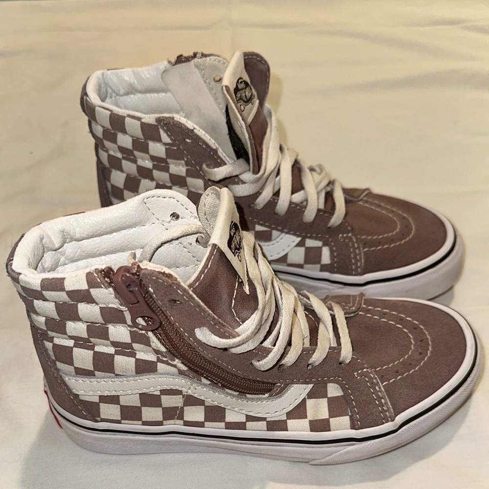 Vans Kids Sneakers - Brown and White Checkered